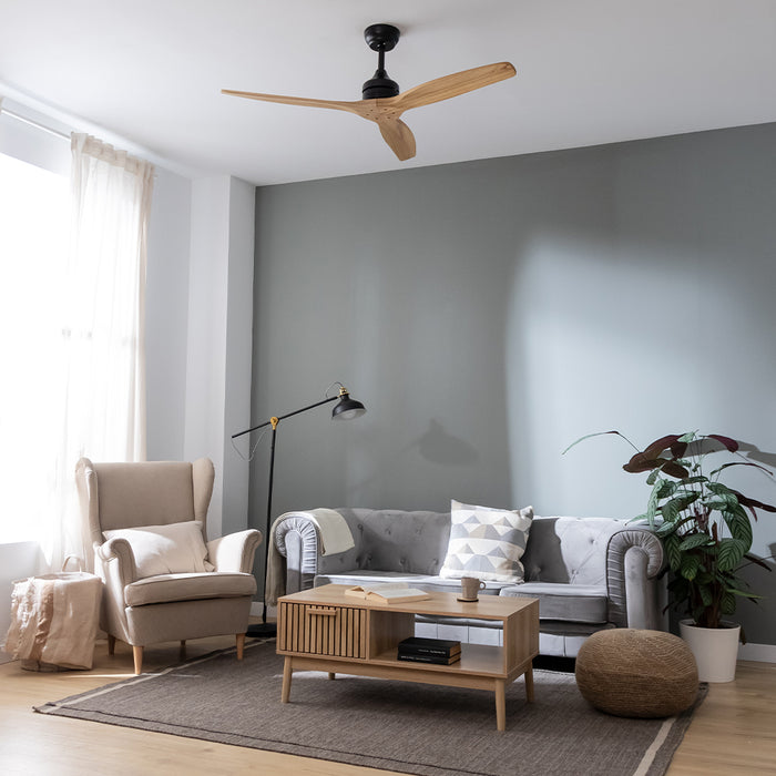 Ventilator de tavan fără iluminare Cecotec EnergySilence Aero 5270 Black&LightWood, 40 W, diametru 132 cm, 6 trepte