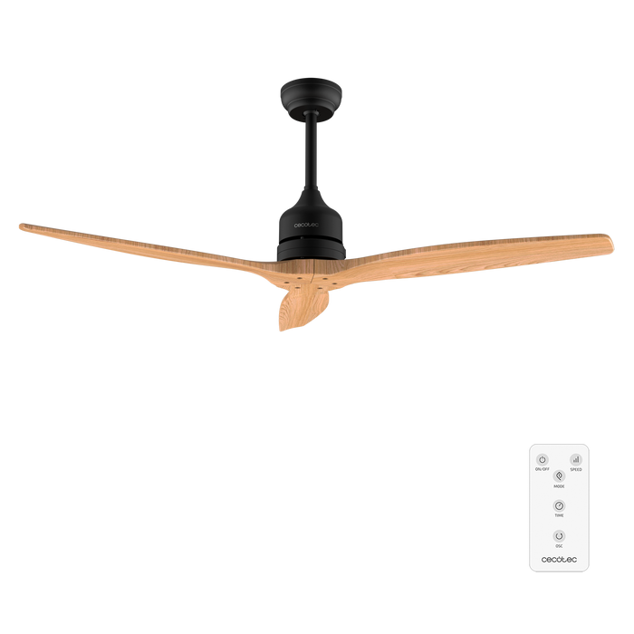 Ventilator de tavan fără iluminare Cecotec EnergySilence Aero 5270 Black&LightWood, 40 W, diametru 132 cm, 6 trepte