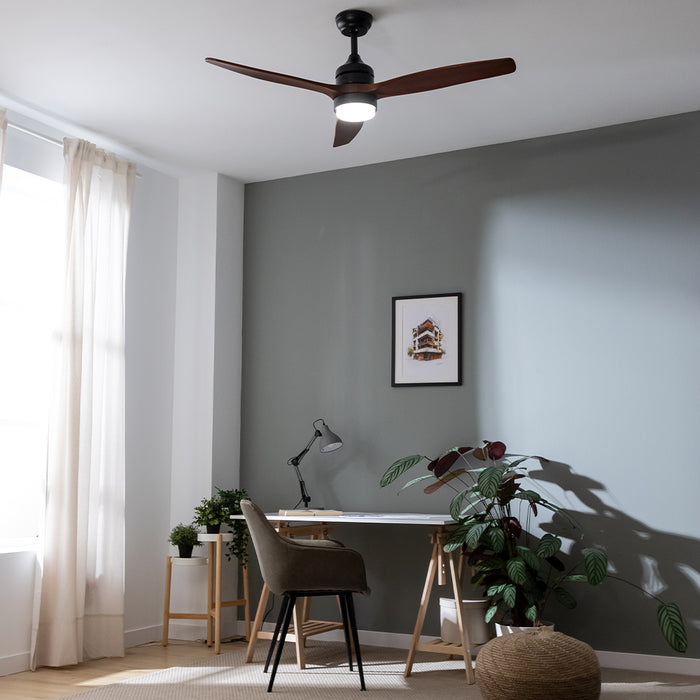 Ventilator de tavan cu iluminare Cecotec EnergySilence Aero 5230 DarkWood, 40 W, diametru 132 cm, 6 viteze
