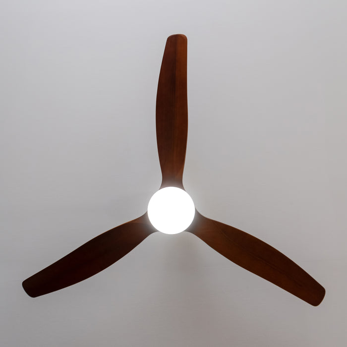 Ventilator de tavan cu iluminare Cecotec EnergySilence Aero 5230 White&BlackWood, 40 W, diametru 132 cm, 6 trepte