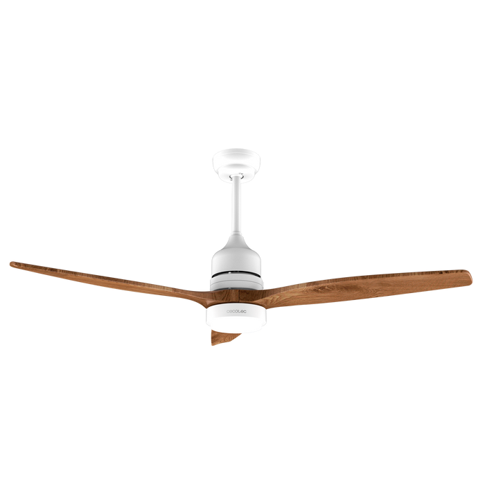 Ventilator de tavan cu iluminare Cecotec EnergySilence Aero 5230 White&BlackWood, 40 W, diametru 132 cm, 6 trepte