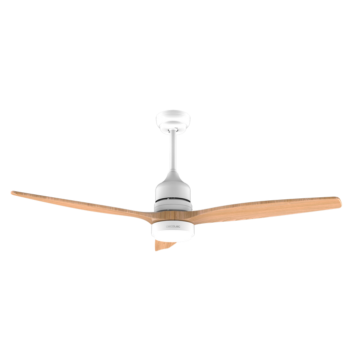 Ventilator de tavan cu lampă Cecotec EnergySilence Aero 5275 LightWood, 40 W, diametru 132 cm, 6 trepte, lampă LED 18 W