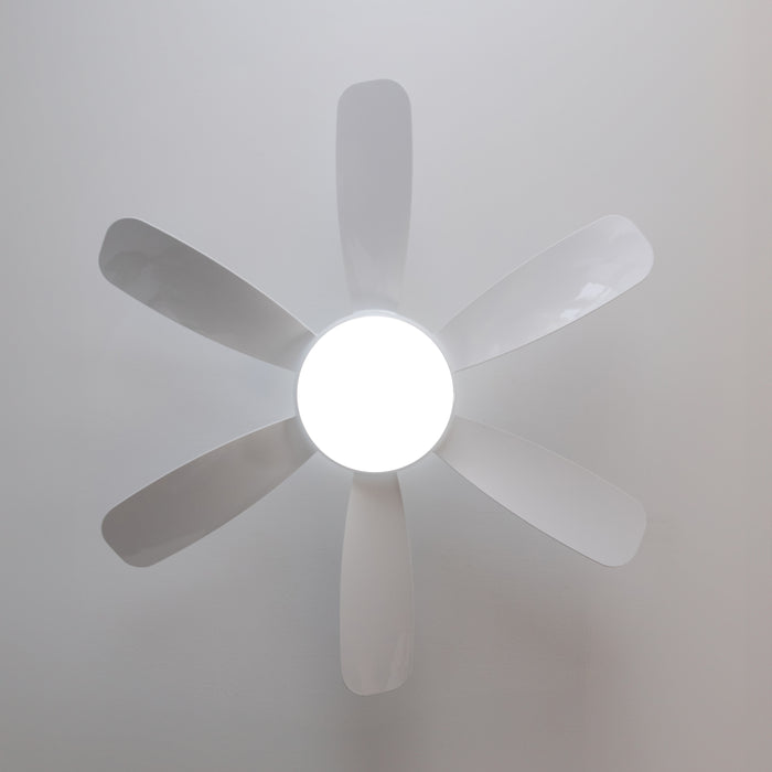 Ventilator de tavan cu lampă Cecotec EnergySilence Aero 5200 White Pro, diametru 132 cm, 6 trepte, lampă LED 32 W, alb