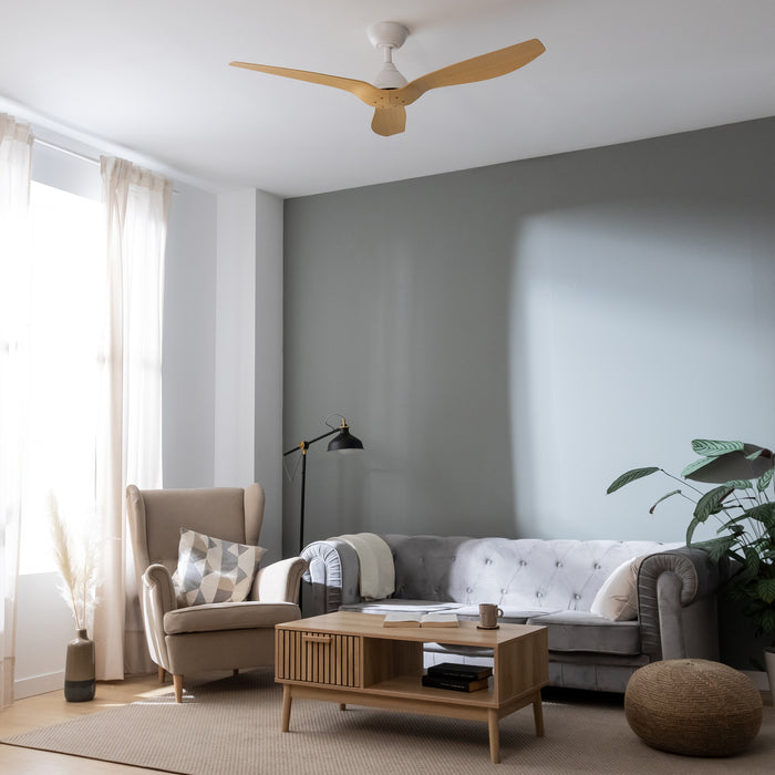 Ventilator de tavan Cecotec EnergySilence Aero 5200 LightWood, 35 W, diametru 132 cm, 6 trepte