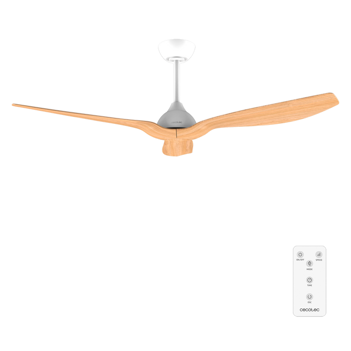 Ventilator de tavan Cecotec EnergySilence Aero 5200 LightWood, 35 W, diametru 132 cm, 6 trepte
