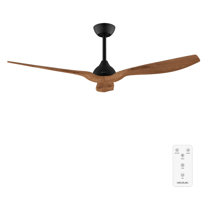 Ventilator de tavan fără lumină Cecotec EnergySilence Aero 5200 BlackWood, 35 W, diametru 132 cm, 6 trepte