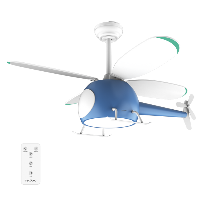 Ventilator de tavan cu lumină Cecotec EnergySilence Aero 4600 Helicopter, motor 35 W, diametru 100 cm, 6 trepte