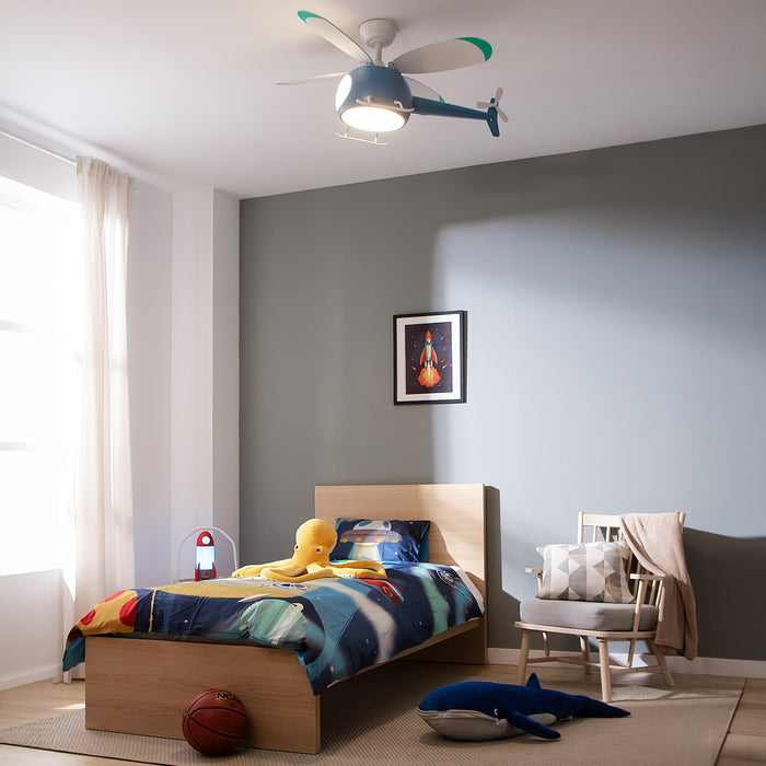 Ventilator de tavan cu lumină Cecotec EnergySilence Aero 4600 Helicopter, motor 35 W, diametru 100 cm, 6 trepte