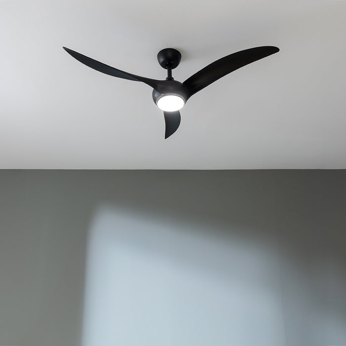 Ventilator de tavan cu iluminare Cecotec EnergySilence Aero 5295 Black, 40 W, diametru 137 cm, 6 trepte, negru