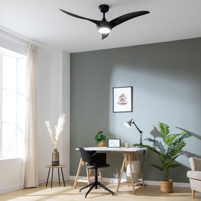 Ventilator de tavan cu iluminare Cecotec EnergySilence Aero 5295 Black, 40 W, diametru 137 cm, 6 trepte, negru