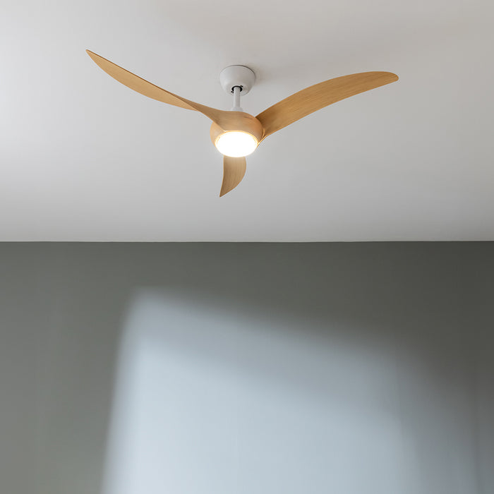 Ventilator de tavan cu iluminare Cecotec EnergySilence Aero 5295 LightWood, 40 W, diametru 137 cm, 6 trepte, LED 18 W