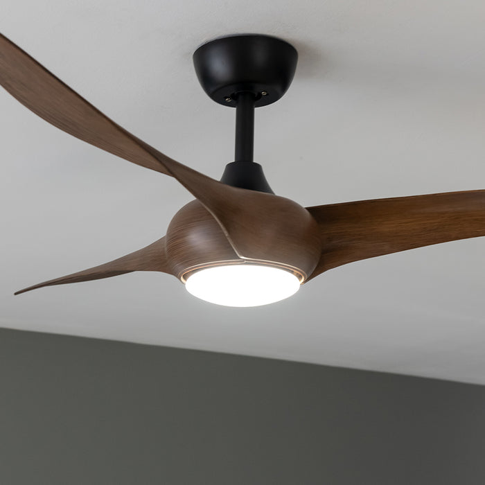 Ventilator de tavan cu iluminare Cecotec EnergySilence Aero 5295 DarkWood, 40 W, diametru 137 cm, 6 trepte, LED 18 W