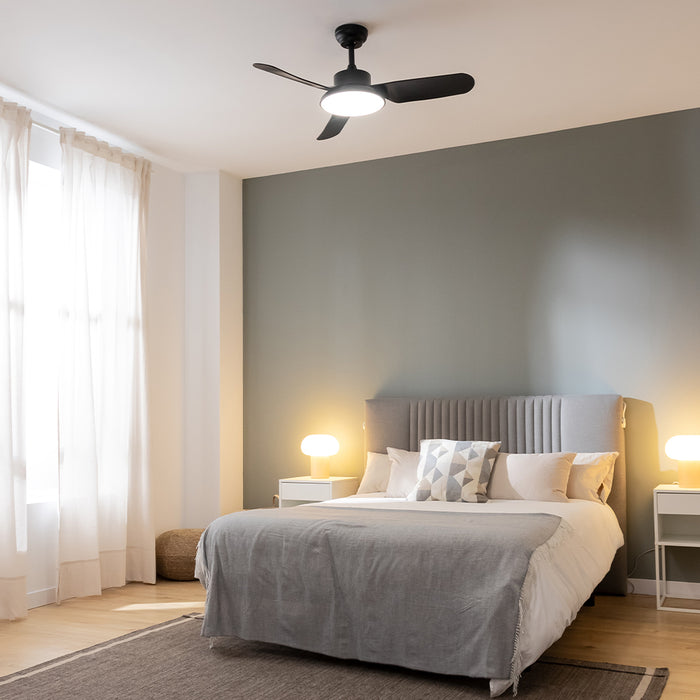 Ventilator de tavan cu iluminare Cecotec EnergySilence Aero 5200 Light Black, 40 W, diametru 109 cm, 6 trepte, negru