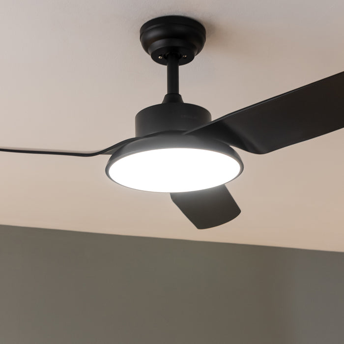Ventilator de tavan cu iluminare Cecotec EnergySilence Aero 5200 Light Black, 40 W, diametru 109 cm, 6 trepte, negru