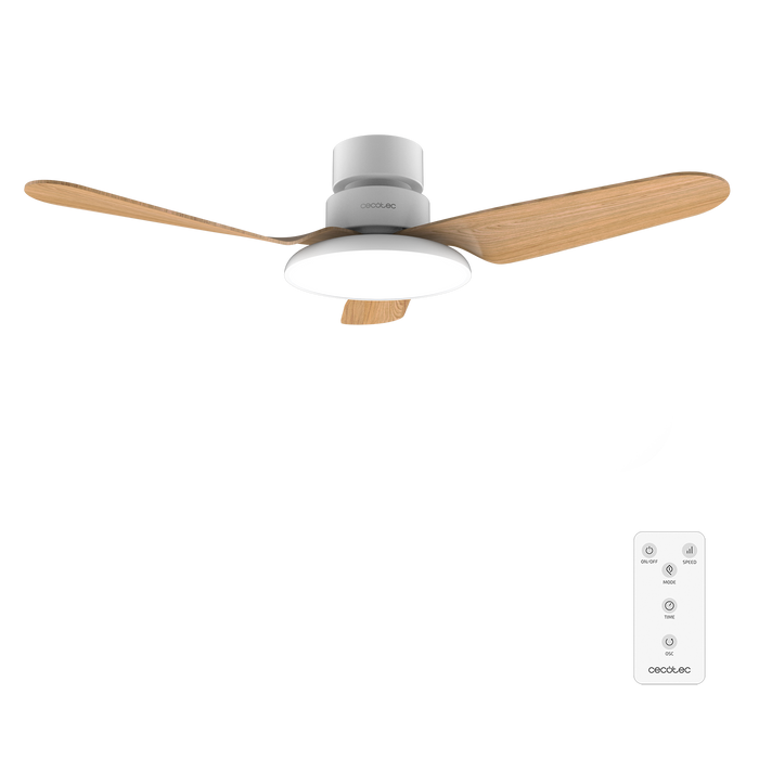 Ventilator de tavan cu lumină Cecotec EnergySilence Aero 5200 Light LightWood, 40 W, diametru 109 cm, 6 trepte