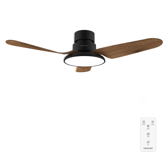 Ventilator de tavan Cecotec EnergySilence Aero 5200 Light DarkWood, 40 W, diametru 109 cm, 6 trepte, LED 22 W