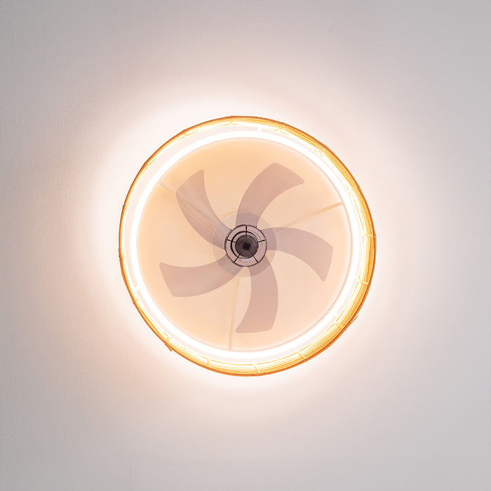 Ventilator de tavan cu lampă Cecotec EnergySilence LampAero 600 Natural Design, motor de 20 W, LED de 40 W, 6 trepte, 60 × 60 × 24 cm