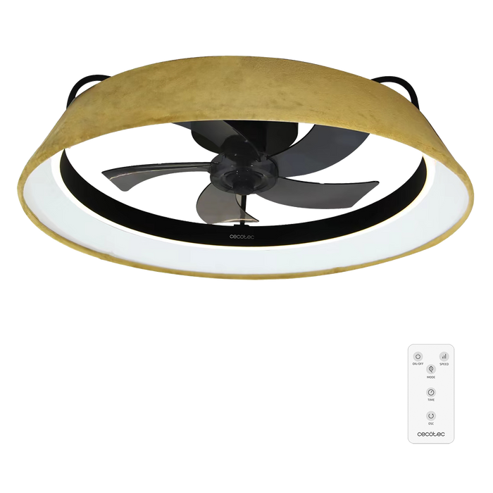 Ventilator de tavan cu iluminare Cecotec EnergySilence LampAero 600 Green Design, motor 20 W, lampă LED 40 W, 6 trepte