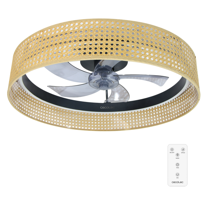 Ventilator de tavan cu lampă Cecotec EnergySilence LampAero 600 Beige Design, motor 20 W, 6 trepte, bej