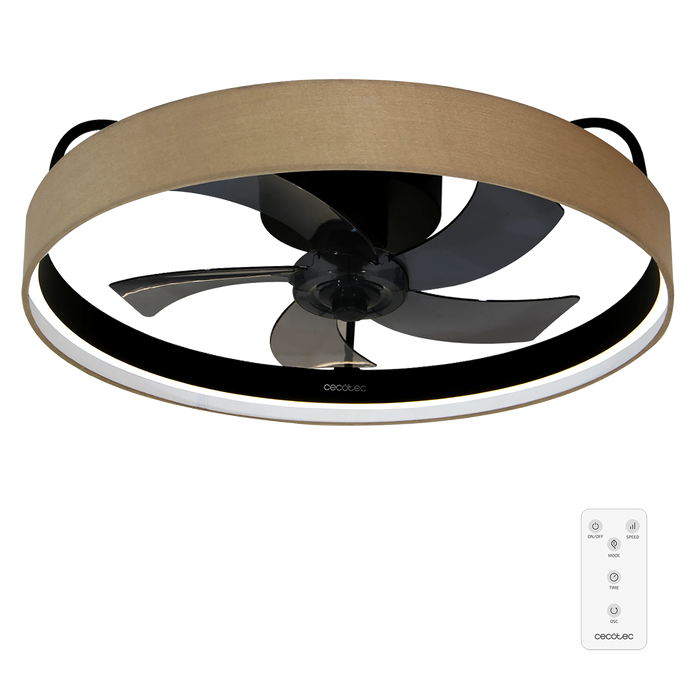 Ventilator de tavan cu lampă Cecotec EnergySilence LampAero 650 Beige Design, 20 W, 6 trepte, 60 × 60 × 29,2 cm, bej