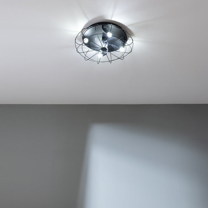 Ventilator de tavan cu lampă Cecotec EnergySilence LampAero 600 Iron Design, 20 W, 3 viteze, negru
