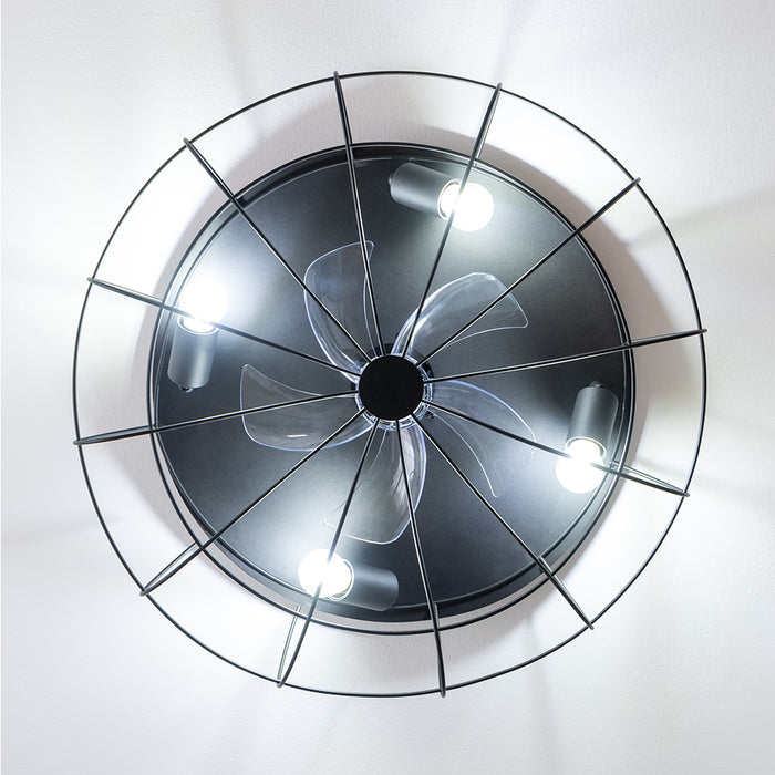 Ventilator de tavan cu lampă Cecotec EnergySilence LampAero 600 Iron Design, 20 W, 3 viteze, negru