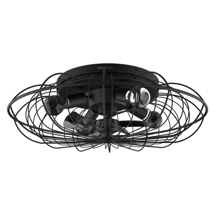 Ventilator de tavan cu lampă Cecotec EnergySilence LampAero 650 Iron Design, 20 W, 3 trepte, 59 × 59 × 20 cm