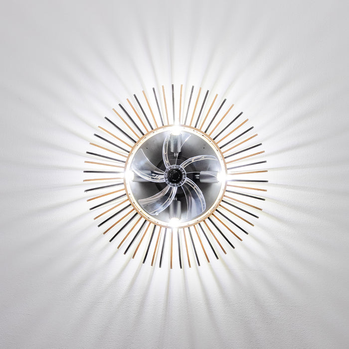 Ventilator de tavan cu lampă Cecotec EnergySilence LampAero 600 Natural Wood, 20 W, 3 viteze, 60 × 60 × 20 cm