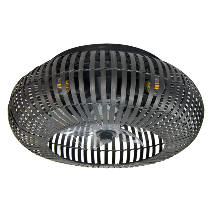 Ventilator de tavan cu lampă Cecotec EnergySilence LampAero 600 Natural DarkWood, 20 W, 3 trepte, 5 pale