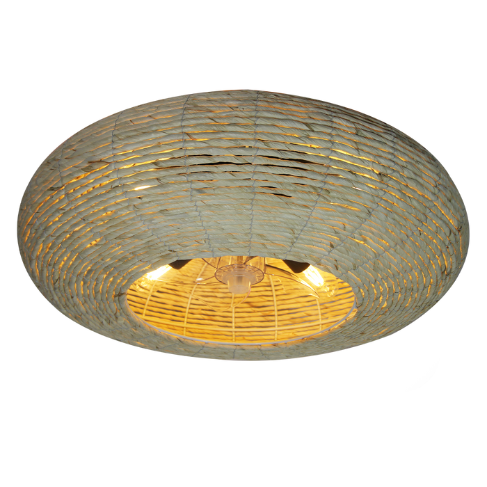 Ventilator de tavan cu lampă Cecotec EnergySilence LampAero 600 Natural Wicker, 20 W, 3 trepte, 61 × 61 × 20,5 cm
