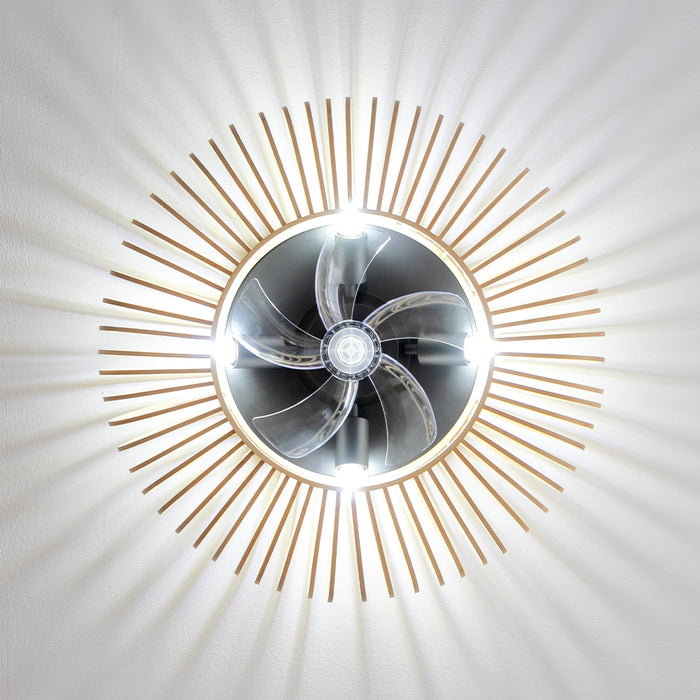 Ventilator de tavan cu lampă Cecotec EnergySilence LampAero 600 Natural LightWood, 20 W, 3 viteze, 60 × 60 × 19 cm