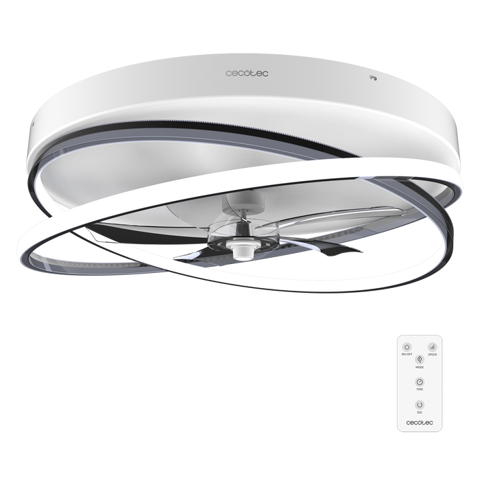 Ventilator de tavan cu lumină Cecotec EnergySilence LampAero 600 FlowLight, motor 20 W, diametru 60 cm, 6 trepte