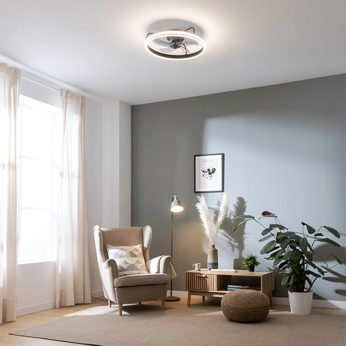 Ventilator de tavan cu iluminare Cecotec EnergySilence LampAero 650 FlowLight, 20 W, LED 45 W, 6 trepte, diametru 56 cm