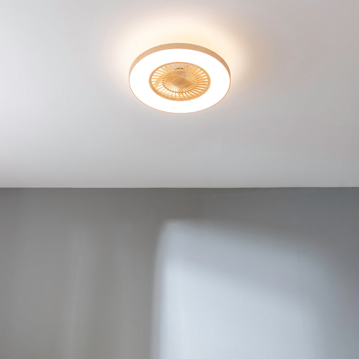 Ventilator de tavan cu iluminare Cecotec EnergySilence LampAero 600 InsideWood, 20 W, diametru 60 cm, 3 trepte, telecomandă