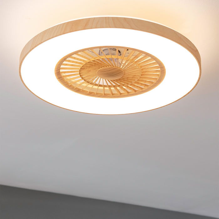 Ventilator de tavan cu iluminare Cecotec EnergySilence LampAero 600 InsideWood, 20 W, diametru 60 cm, 3 trepte, telecomandă