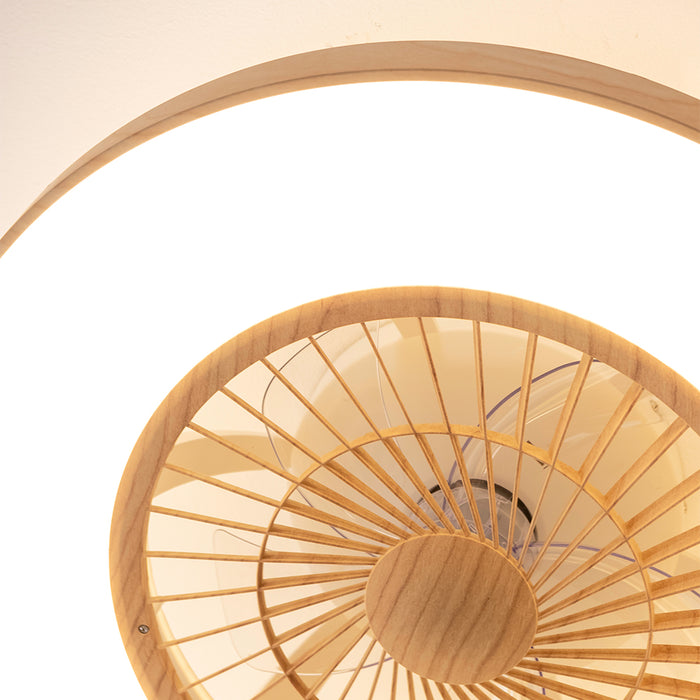 Ventilator de tavan cu iluminare Cecotec EnergySilence LampAero 600 InsideWood, 20 W, diametru 60 cm, 3 trepte, telecomandă