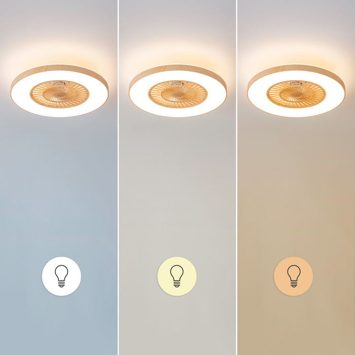 Ventilator de tavan cu iluminare Cecotec EnergySilence LampAero 600 InsideWood, 20 W, diametru 60 cm, 3 trepte, telecomandă