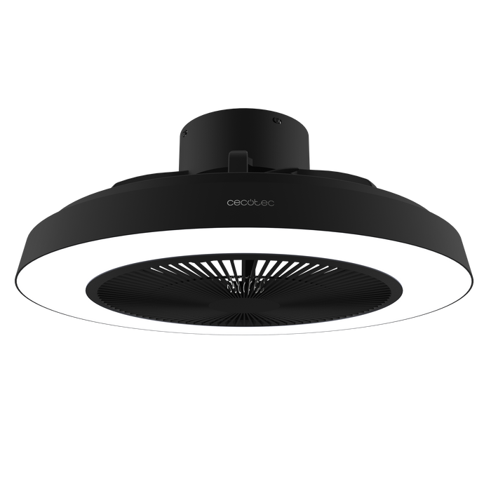 Ventilator de tavan cu iluminare Cecotec EnergySilence LampAero 600 InsideBlack, motor 20 W, 3 viteze, 3 tonuri de lumină, negru
