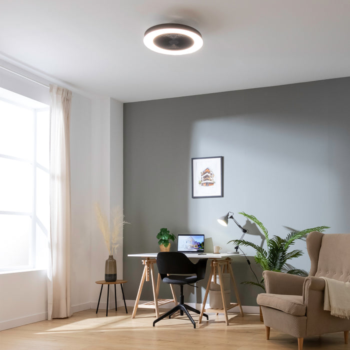 Ventilator de tavan cu iluminare Cecotec EnergySilence LampAero 600 InsideBlack, motor 20 W, 3 viteze, 3 tonuri de lumină, negru