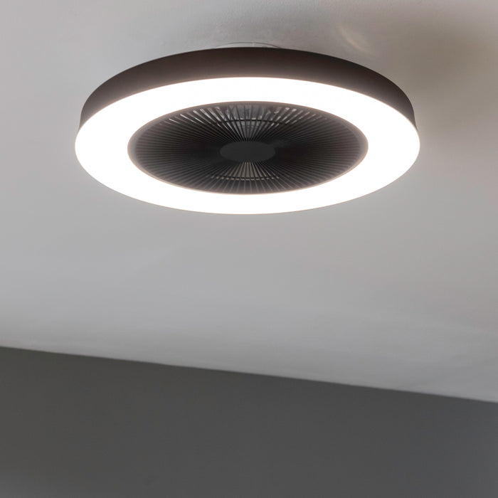 Ventilator de tavan cu iluminare Cecotec EnergySilence LampAero 600 InsideBlack, motor 20 W, 3 viteze, 3 tonuri de lumină, negru