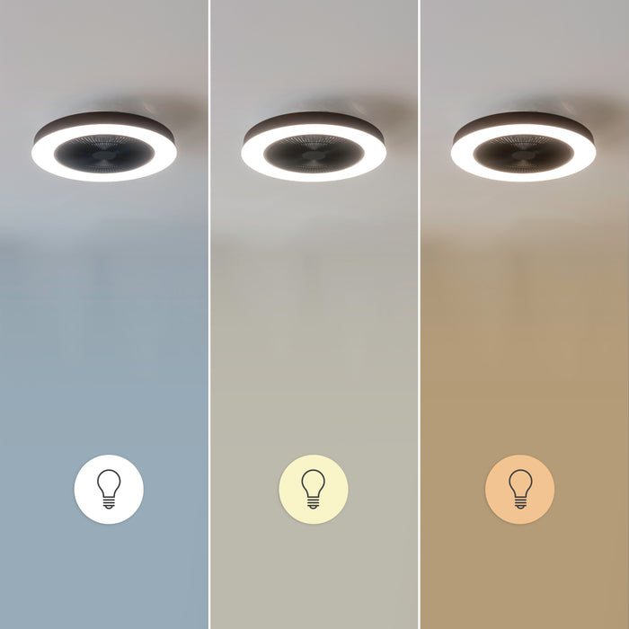 Ventilator de tavan cu iluminare Cecotec EnergySilence LampAero 600 InsideBlack, motor 20 W, 3 viteze, 3 tonuri de lumină, negru