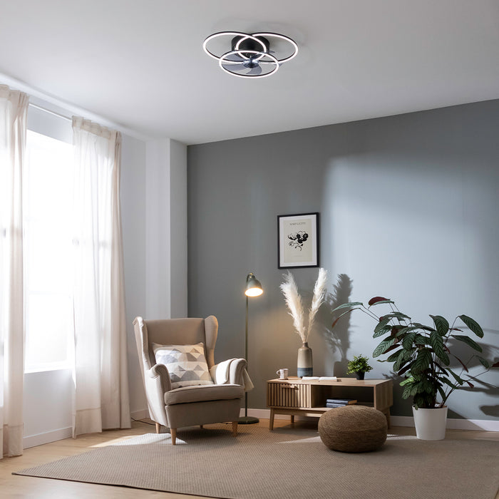 Ventilator de tavan cu iluminare Cecotec EnergySilence LampAero 670 FlowLight, 20 W, iluminare LED 40 W, 5 palete