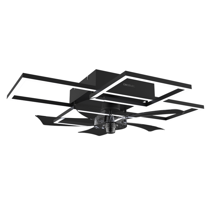 Ventilator de tavan cu iluminare Cecotec EnergySilence LampAero 690 FlowLight, motor de 20 W, LED de 40 W, 5 pale, telecomandă
