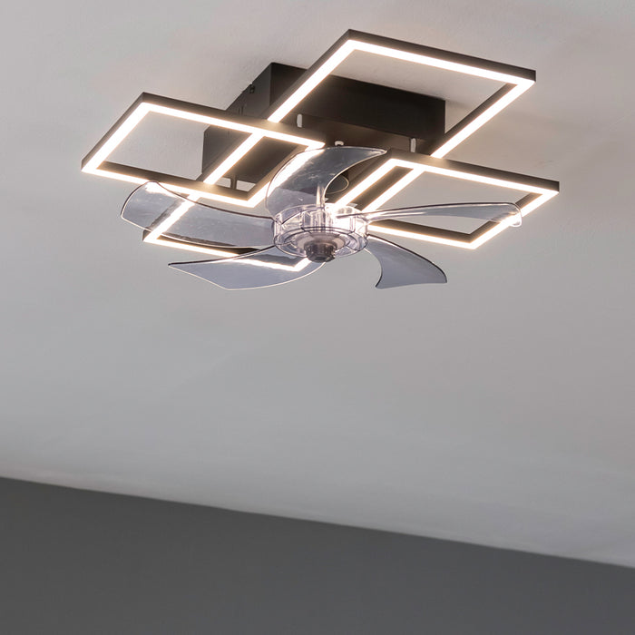 Ventilator de tavan cu iluminare Cecotec EnergySilence LampAero 690 FlowLight, motor de 20 W, LED de 40 W, 5 pale, telecomandă