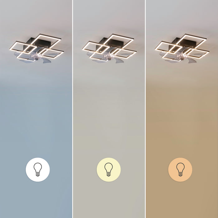 Ventilator de tavan cu iluminare Cecotec EnergySilence LampAero 690 FlowLight, motor de 20 W, LED de 40 W, 5 pale, telecomandă