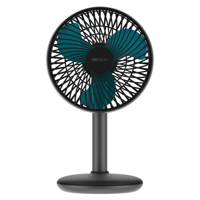 Ventilator de birou portabil Cecotec EnergySilence 4000 Portable Desk Dark, baterie de 4000 mAh, 4 trepte, 17 × 14 × 29 cm, gri