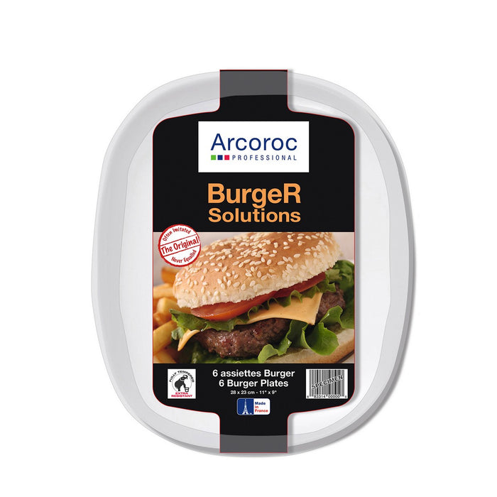 Set de farfurii Arcoroc Solution Burger Alb Sticlă 6 Unități (28 cm)
