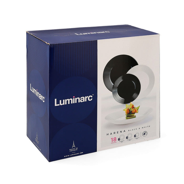 Veselă Luminarc 1900 Sticlă Negru și alb (18 Piese)