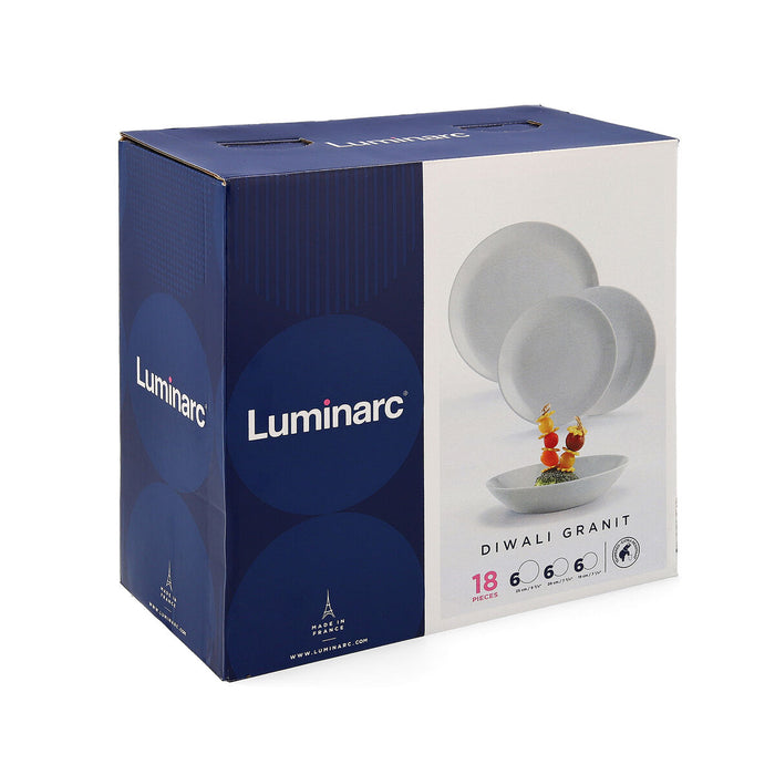Set de Veselă Luminarc Diwali Granit Gri 18 Piese