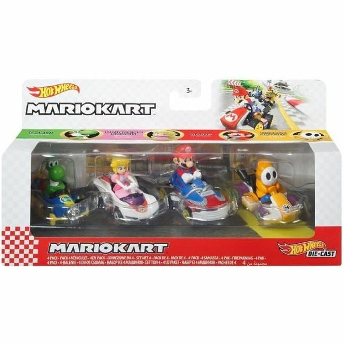 Set mașini Hot Wheels Mario Kart 8 cm 4 Piese